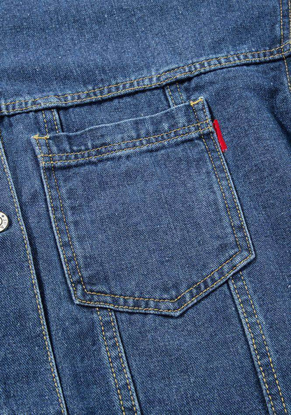 Stylish Pocketed Button Up Denim Jacket for Women