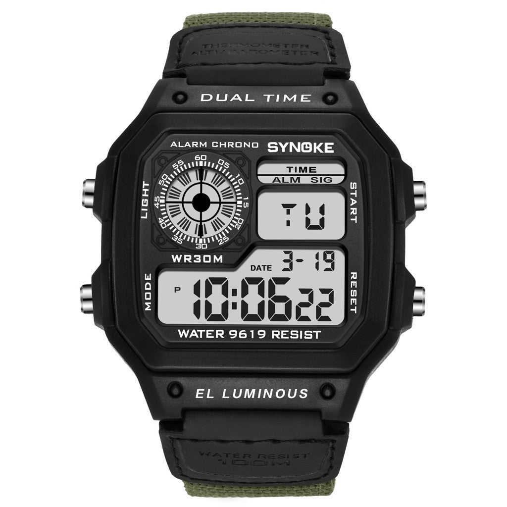 Retro Electronic Watch Luminous Waterproof Sports Men&