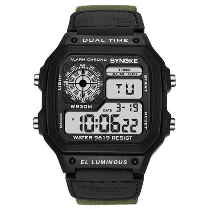Retro Electronic Watch Luminous Waterproof Sports Men&