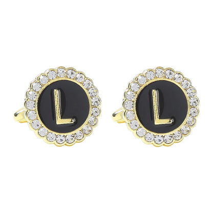 Round Diamond French Cufflinks Men&