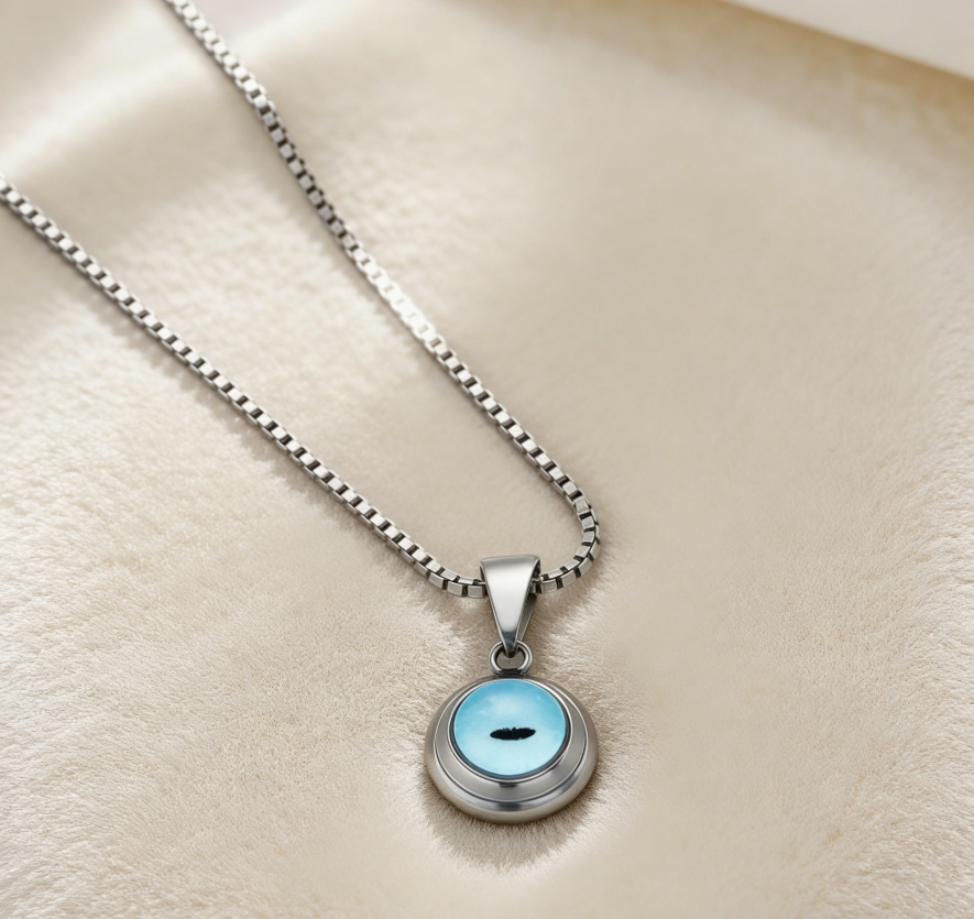 Evil Eye Stainless Steel Necklace &amp; Earrings