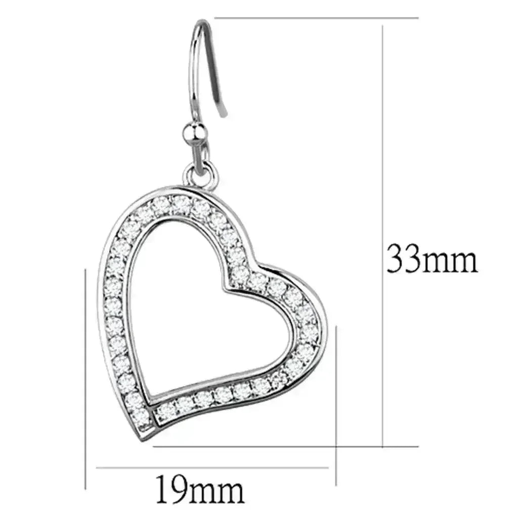 Rhodium Brass CZ Earrings | AAA Grade Clear Cubic Zirconia -femstylo