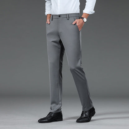 Mens Slim-fit Ice-silk Casual Pants
