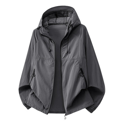 Mens Summer Hooded Sun-Protective Lightweight Jacket