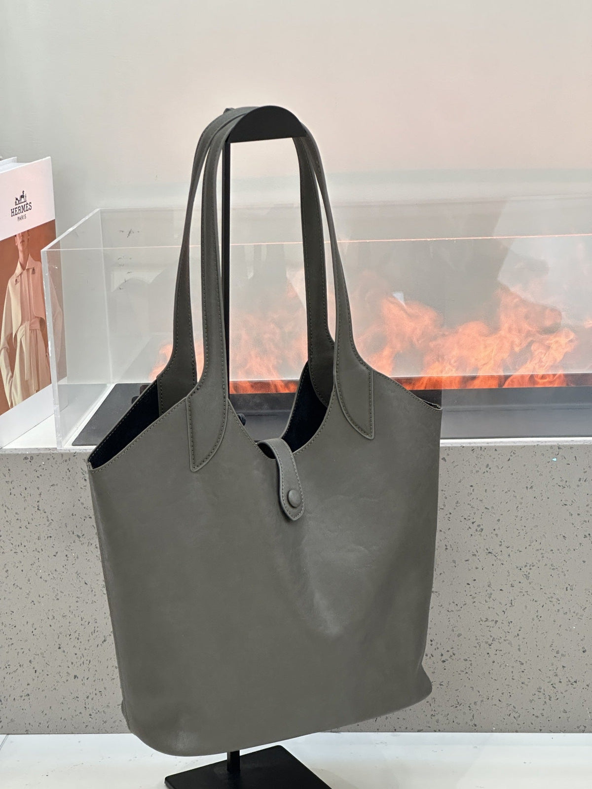 Minimalist High-end Style Basket Bag, New Autumn And Winter Genuine Leather Women&