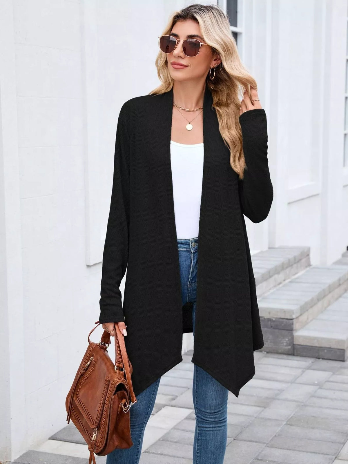 Open Front Long Cardigan
