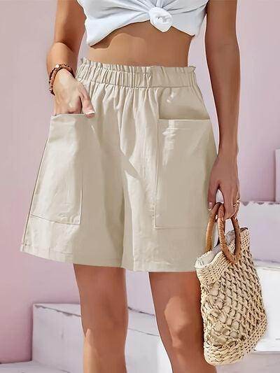Full Size Pocketed Elastic Waist Shorts for Everyday Comfort