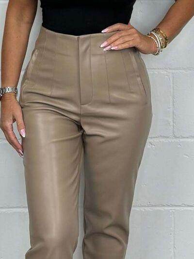 Full Size High Waist Straight Pants Plus Size for Women