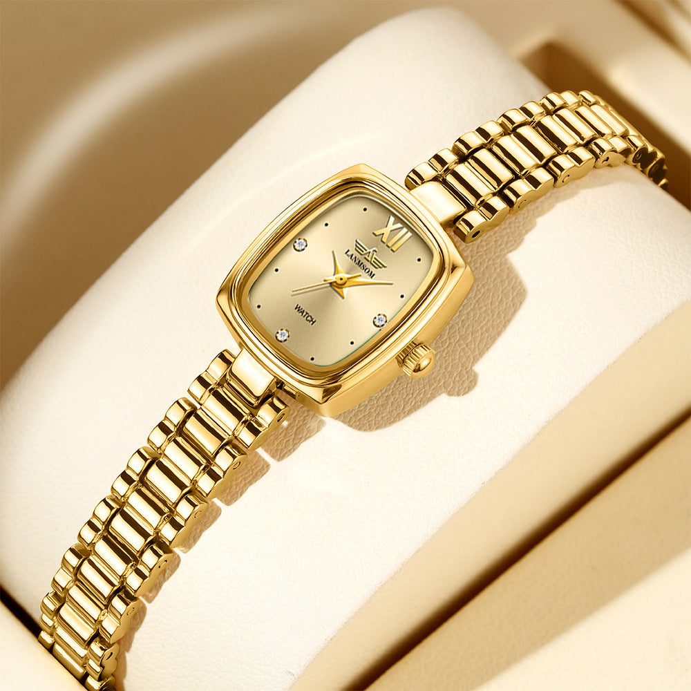 Niche Vintage Petite Gold Watch For Women