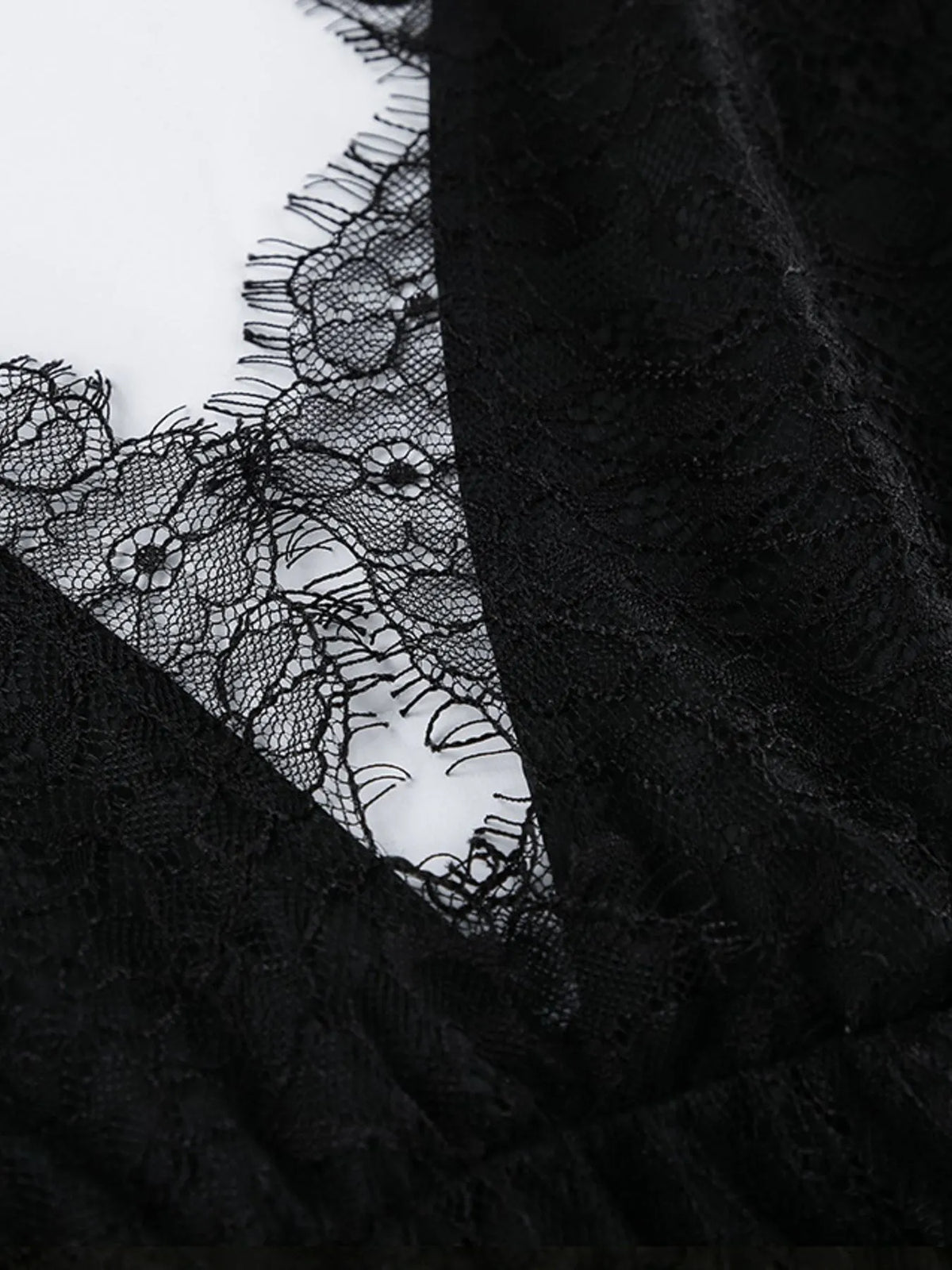 Lace Deep V-Neck Maxi Dress