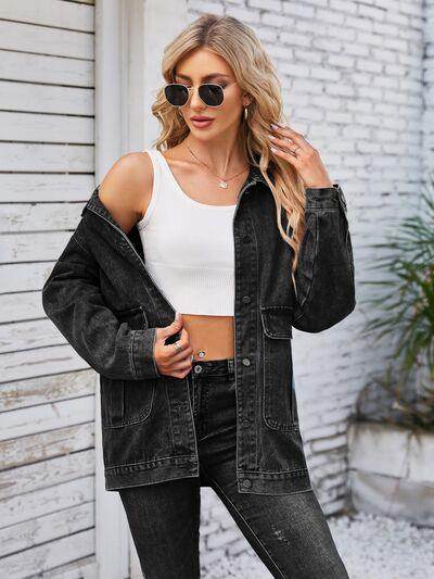 Button Up Long Sleeve Denim Jacket for Stylish Looks