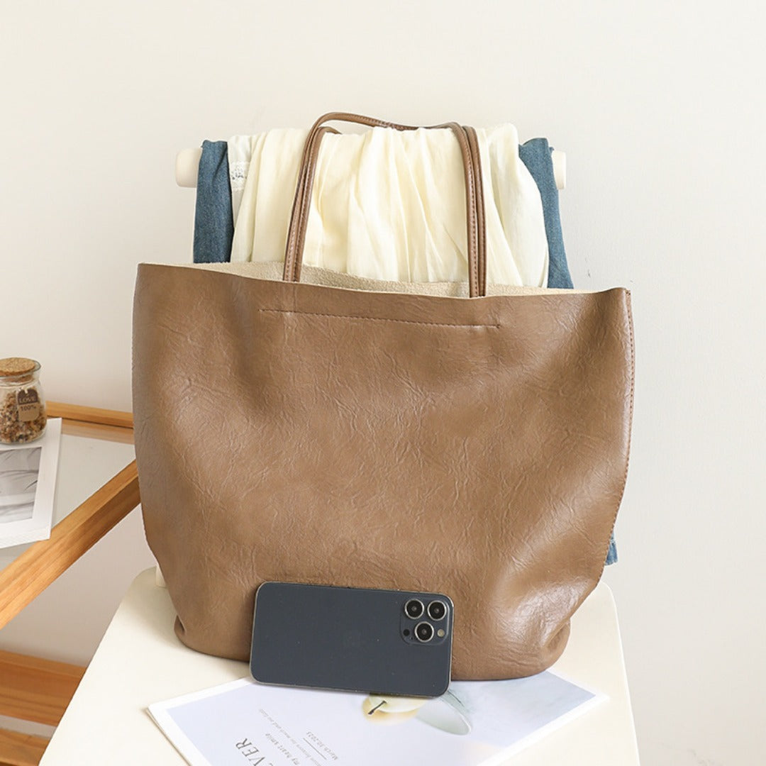 Elegant Soft PU Large Bag 2in1 – Retro Women&