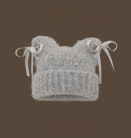 Bow-knot Knitted Casual Hat For Women