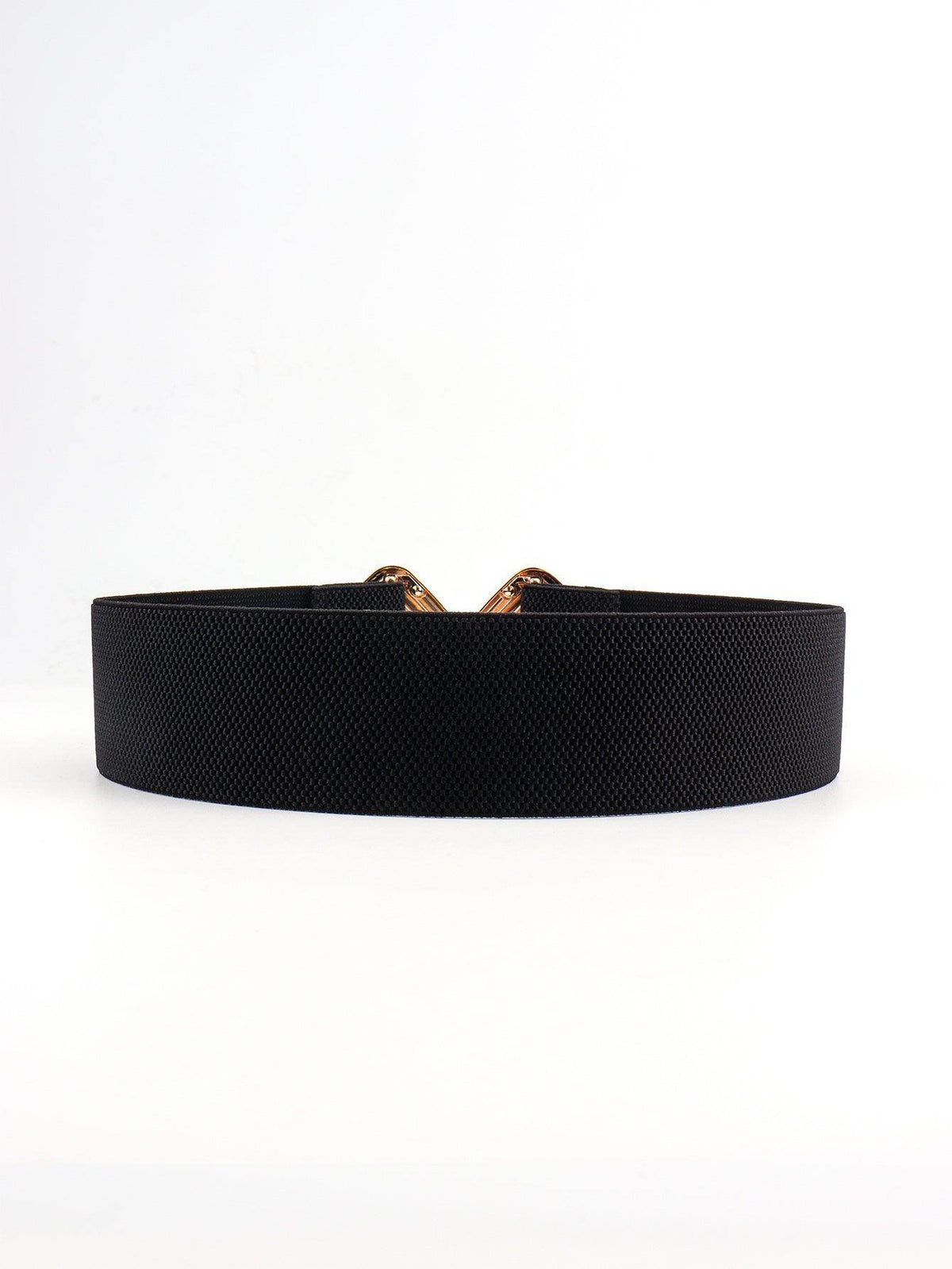 Geometric Buckle Elastic Wide Belt for Stylish Comfort