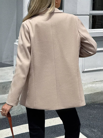Lapel Collar Button Up Blazer