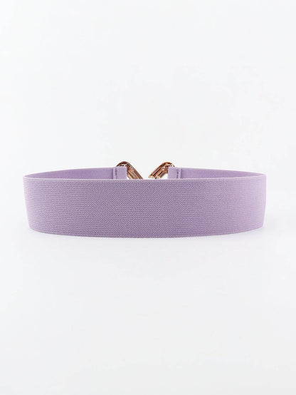 Geometric Buckle Elastic Wide Belt for Stylish Comfort