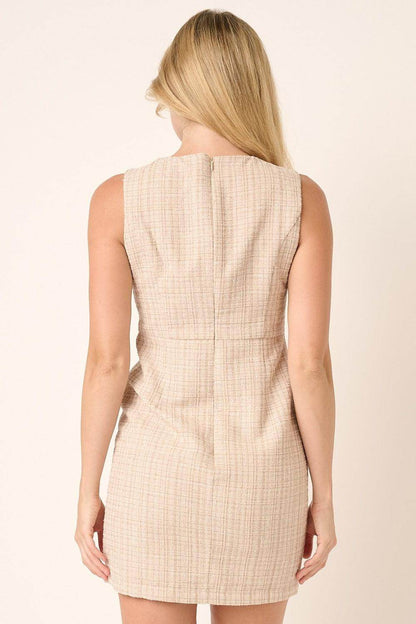 Mittoshop Tweed Sleeveless Mini Dress for Chic Style