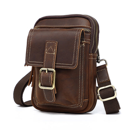 Genuine Leather Mens Cowhide Durable Work Belt-Powered Bag