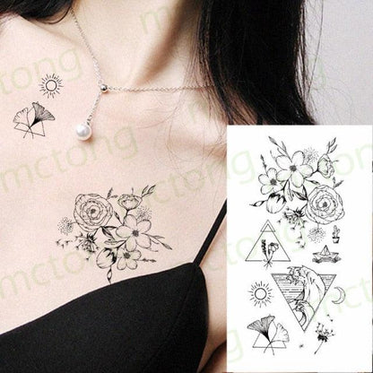 3D Butterfly Waterproof Temporary Tattoo Sticker Snake Flowers Elegant Small Popular Tattoo For Womens Mens
