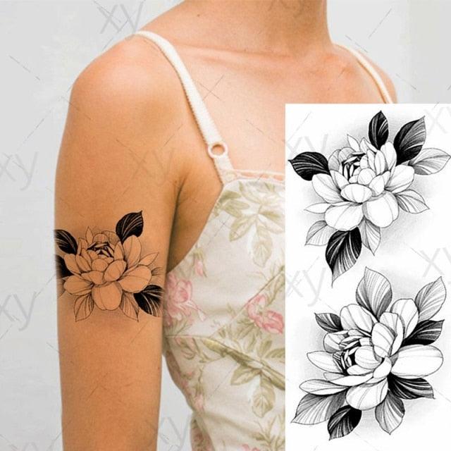 3D Butterfly Waterproof Temporary Tattoo Sticker Snake Flowers Elegant Small Popular Tattoo For Womens Mens