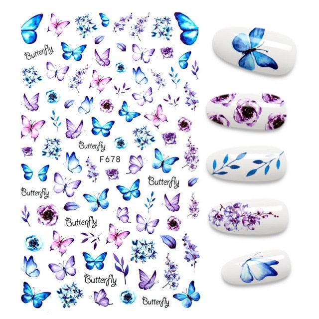 3D Nail Stickers Leaves Butterfly Panda Love Heart Design Stickers For Nails Manicure Foil Nail Art Decor  Girls Manicure Decoration Nail Art Supplies 3D Self-Adhesive Nail Decals Designer Nail Stickers for Acrylic Nails