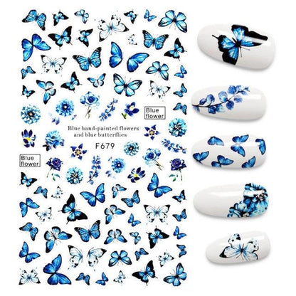 3D Nail Stickers Leaves Butterfly Panda Love Heart Design Stickers For Nails Manicure Foil Nail Art Decor  Girls Manicure Decoration Nail Art Supplies 3D Self-Adhesive Nail Decals Designer Nail Stickers for Acrylic Nails