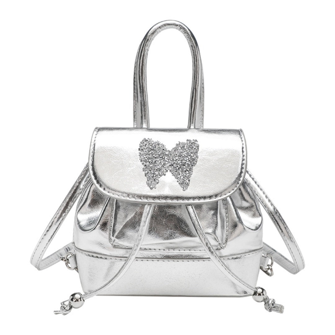 Small silver backpack, bag women&