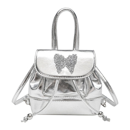Small silver backpack, bag women&