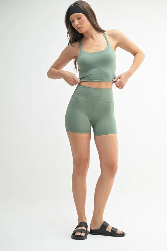 MONO B Venice Cloud Light Crisscross Sports Bra