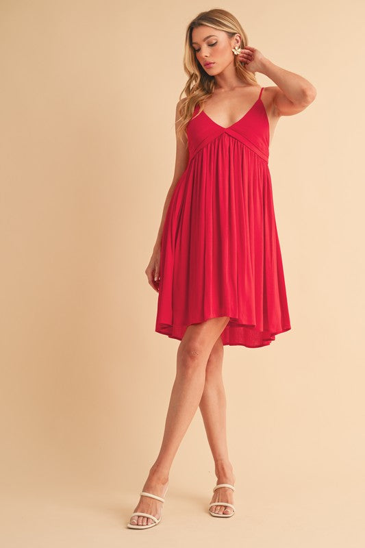 New Summer Ruched Plunge Mini Cami Dress For Women Chic &amp; Flattering, Sculpted Fit, Plunging Romantic Neckline for Night Out &amp; Special Events