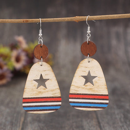 Patriotic Star &amp; Stripe Dangle Earrings