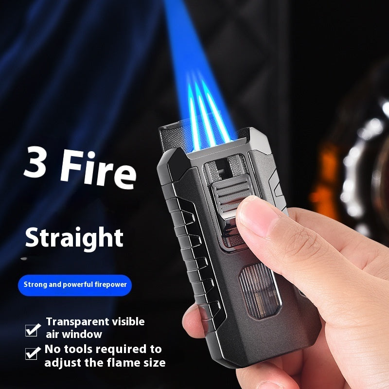 Three Fire Straight Blue Flame Cigar Lighter