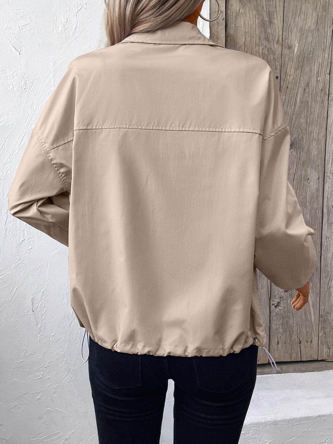 Ivy Lane Pocketed Zip Up Long Sleeve Jacket for Women