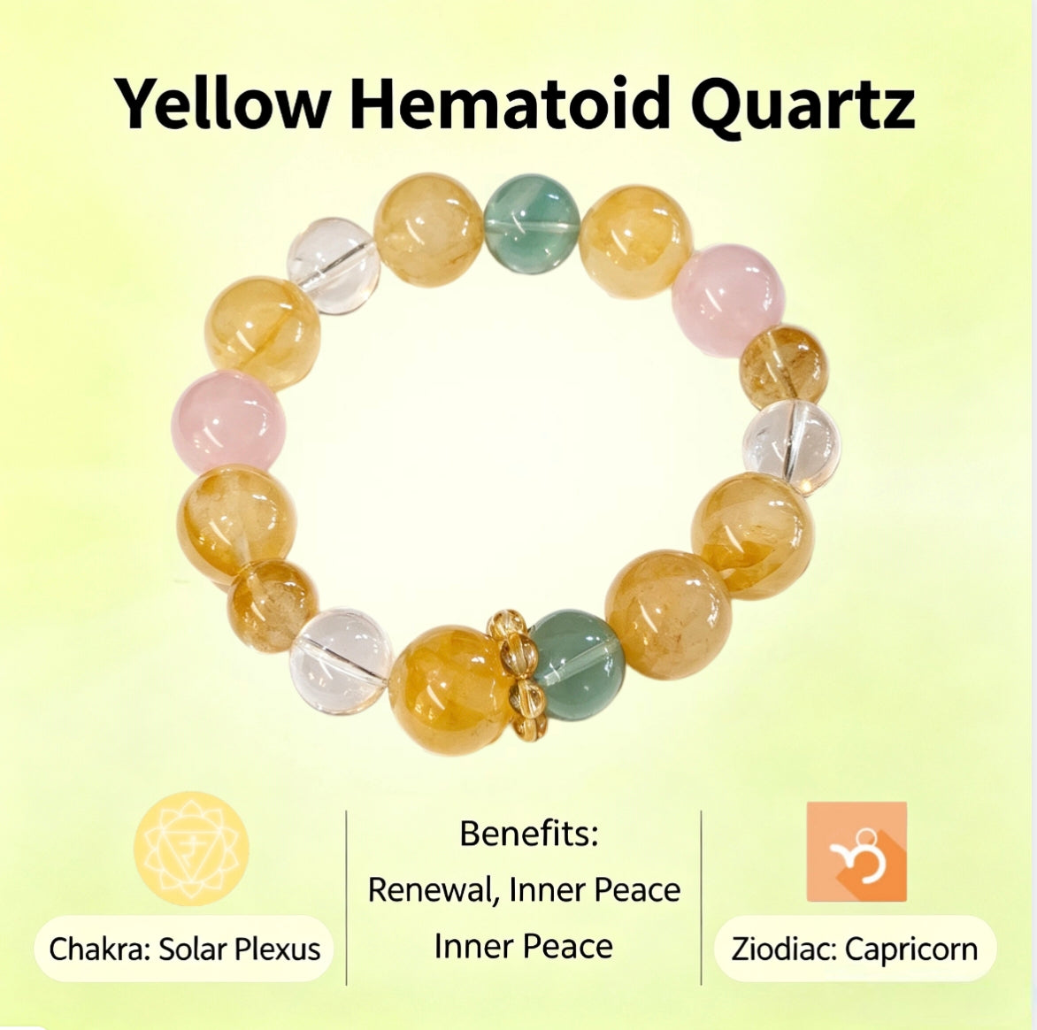 Yellow Hematoid Quartz Spring Bracelet - Inner Expansion &amp; Recharge