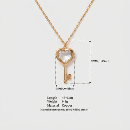 Key Lock Opening And Closing Necklace