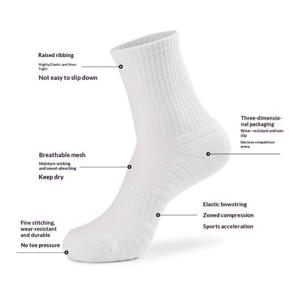 Pure Cotton Sports Socks With A Thickened Towelbacked SoleMens Basketball Style
