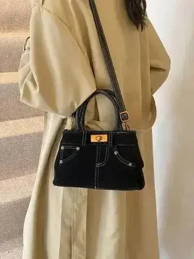 Stylish Suede Handbag – Adjustable Strap &amp; Dual-Use Design