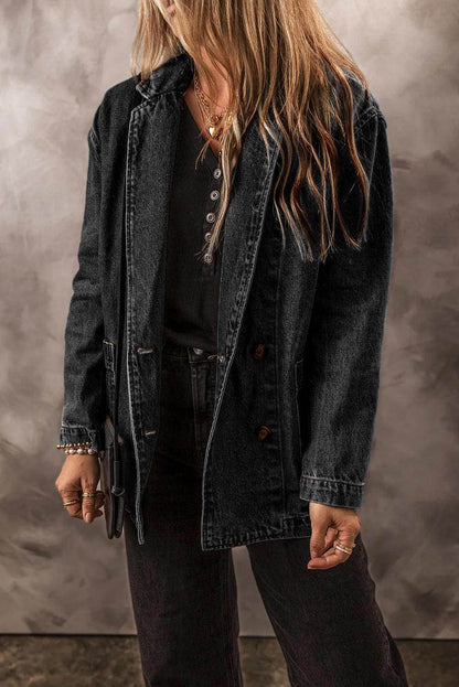 Pocketed Long Sleeve Denim Jacket for Women Stylish Fit