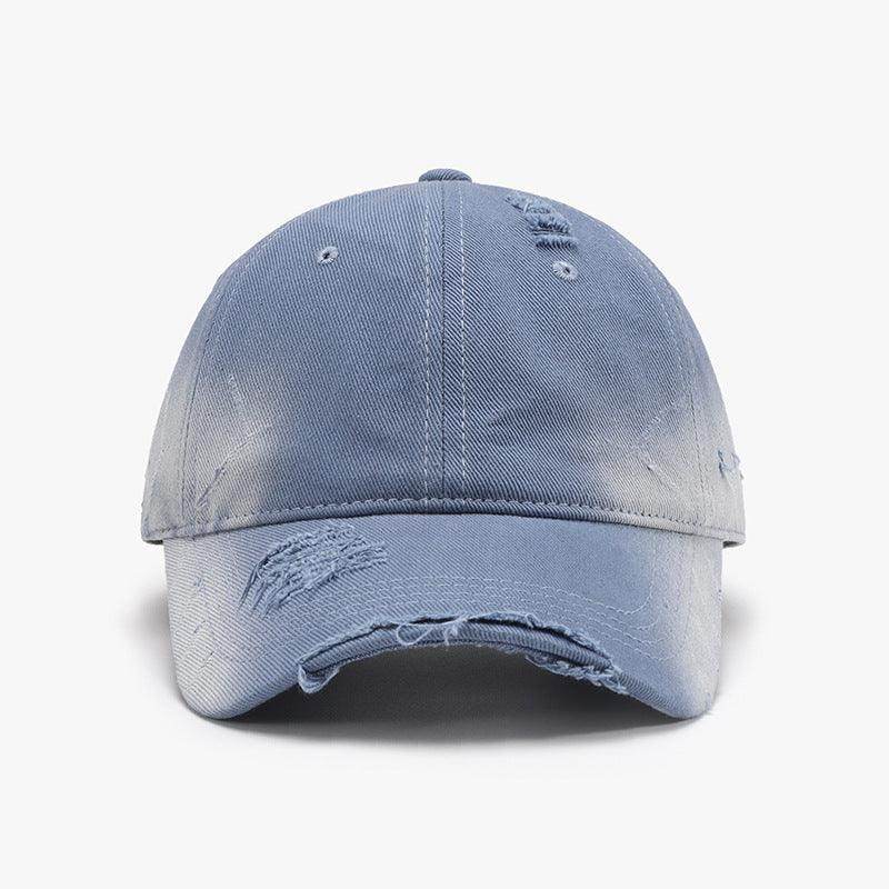 Distressed Adjustable Cotton Hat for Casual Stylish Wear