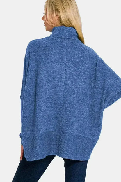 Zenana Brushed Melange Hacci Turtleneck Sweater | Cozy &amp; Stylish
