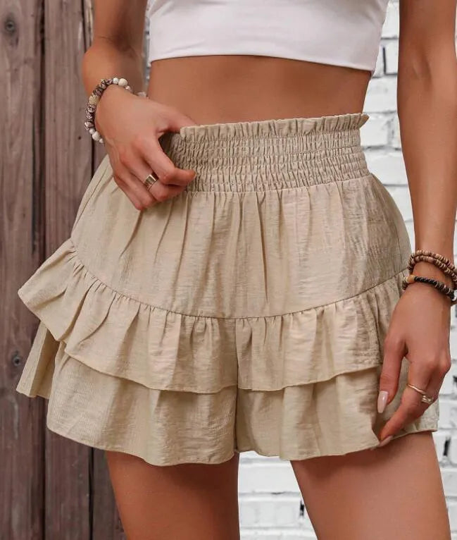 Ruffle Layered High Waist Casual Skort