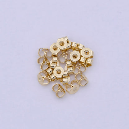 3mm, 5mm, 6mm Gold Metal Earring Backings Supply | K-737 K-595 K-576