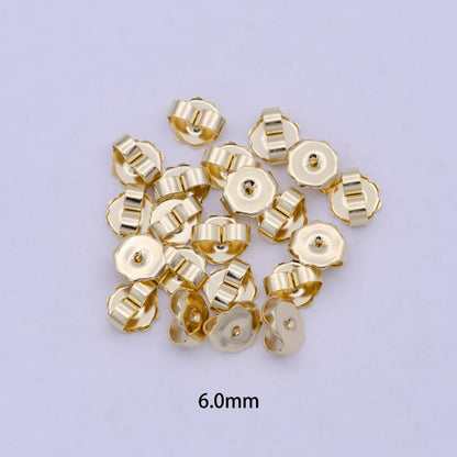 3mm, 5mm, 6mm Gold Metal Earring Backings Supply | K-737 K-595 K-576