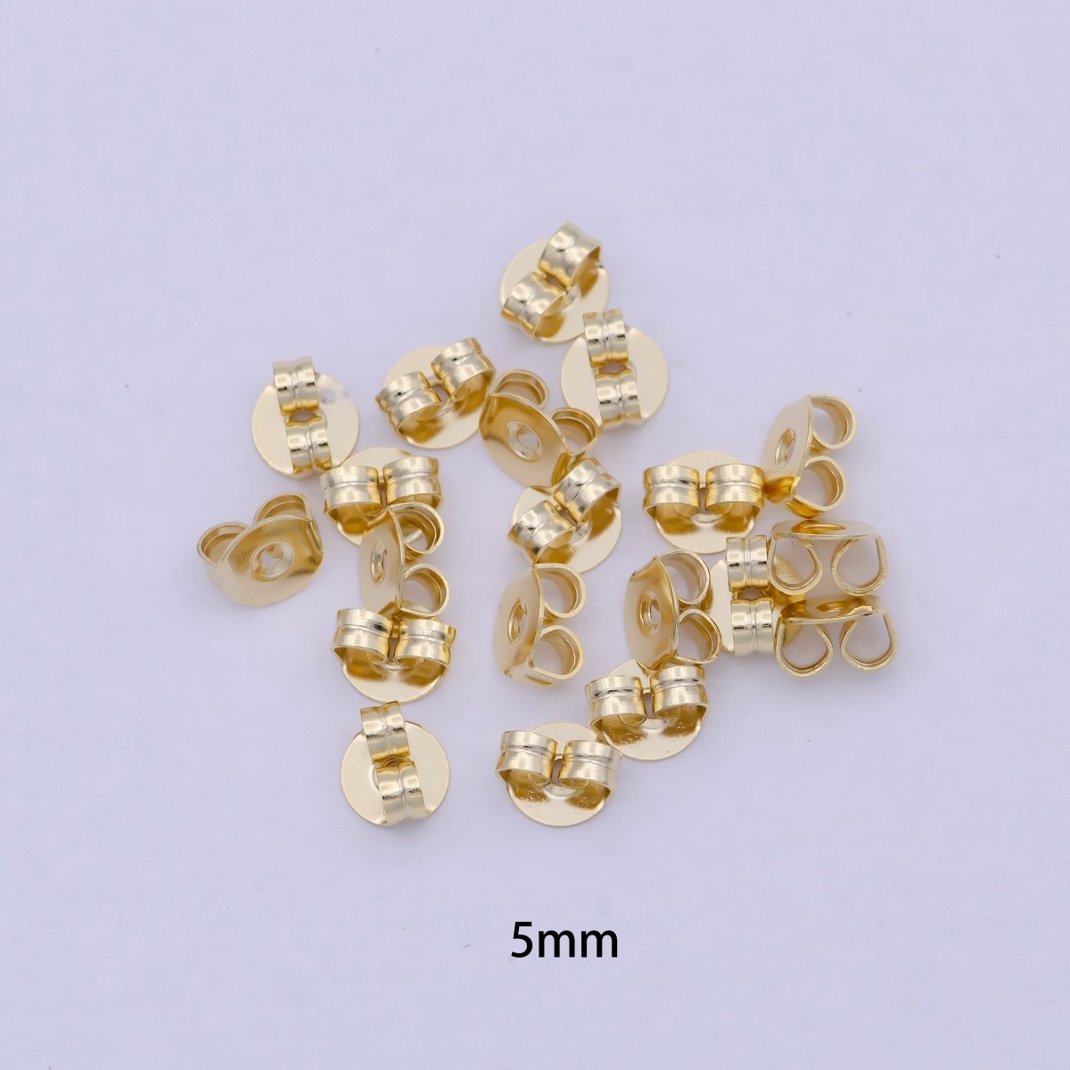 3mm, 5mm, 6mm Gold Metal Earring Backings Supply | K-737 K-595 K-576