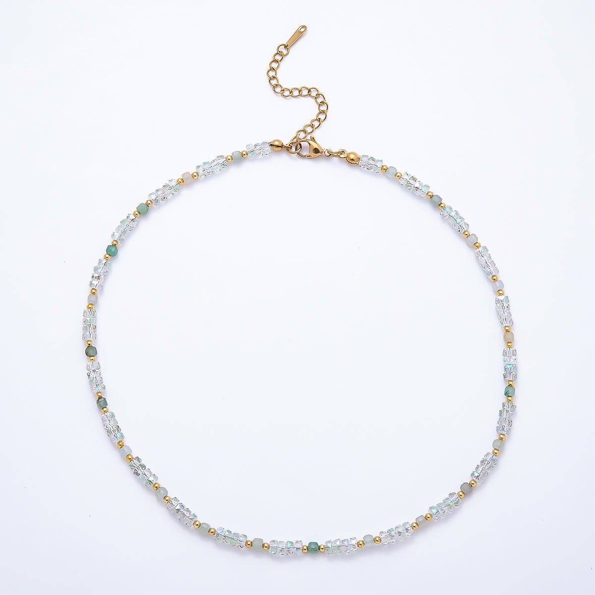 3mm Blue, Pink, Clear AB, Peach, White, Green Tube Rondelle Multifaceted Crystal Gemstone Chain 16 Inch Necklace | WA-00898 ~ WA-01015