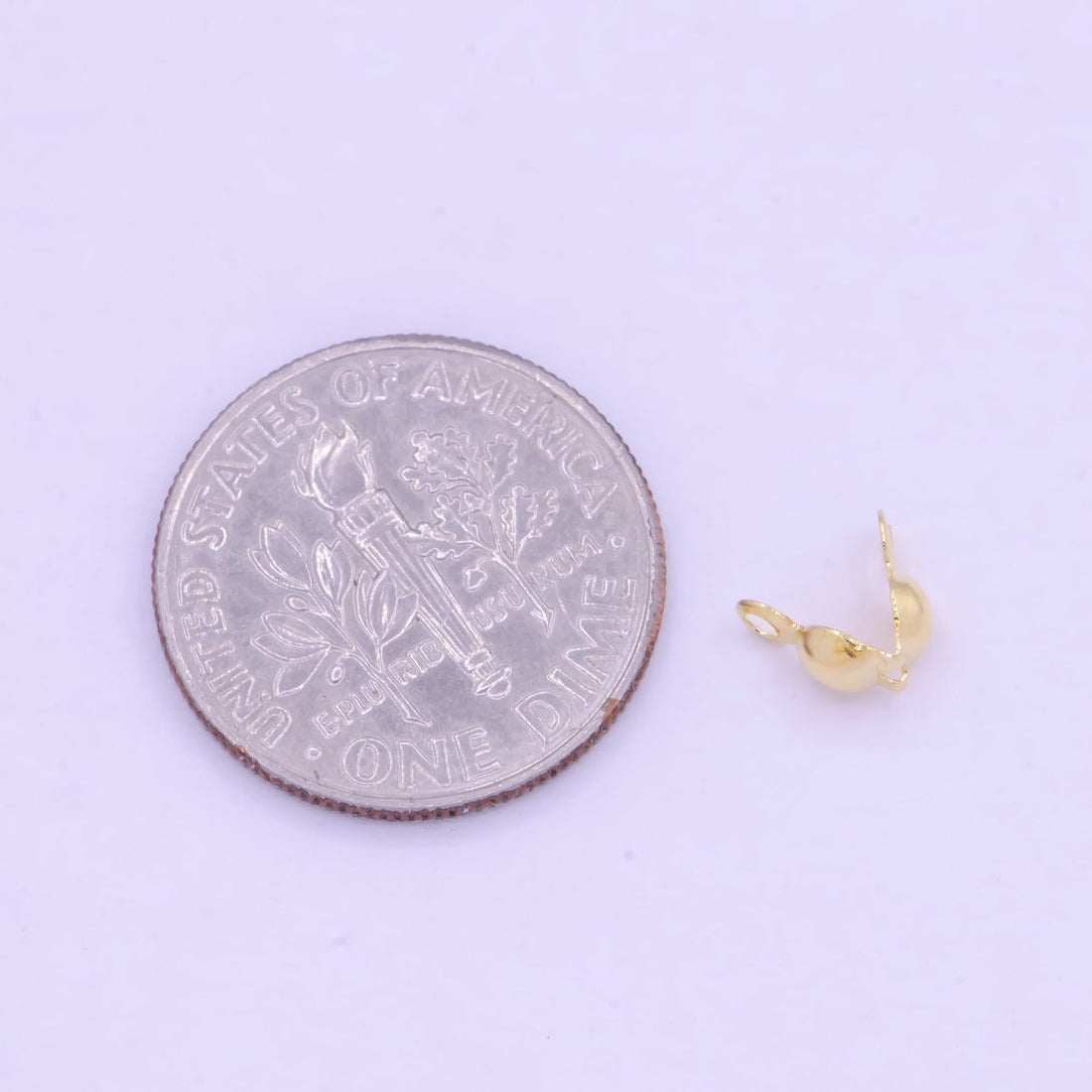 3mm Gold Bead Clamshell Tip Knot Covers Supply L-842