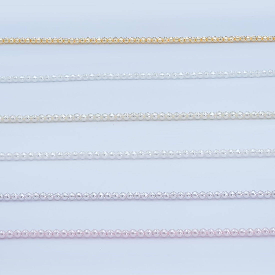 3mm Round White, Purple, Pink Shell Pearl Strand | WA-2986 ~ WA-3010