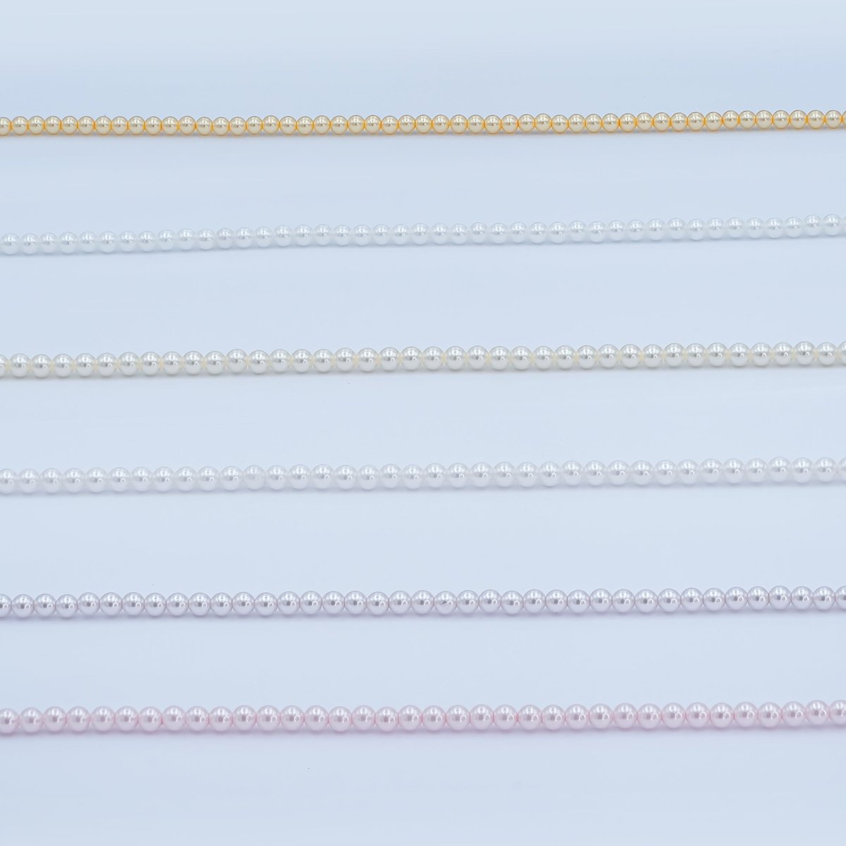 3mm Round White, Purple, Pink Shell Pearl Strand | WA-2986 ~ WA-3010