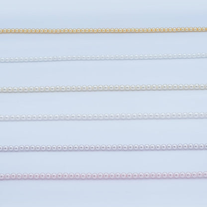 3mm Round White, Purple, Pink Shell Pearl Strand | WA-2986 ~ WA-3010