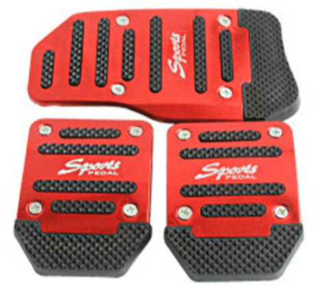 3Pcs/Set Universal Aluminum Manual Transmission Non-Slip Car Pedal Cover Set Kit Pedals Red Blue Silver Car Vehicle Sports Accelerator Brake No Drill Non-Slip Performance Car Rest Pedal Brake Auto Sports Gas Fuel Petrol Clutch Brake Pad Auto Accessories